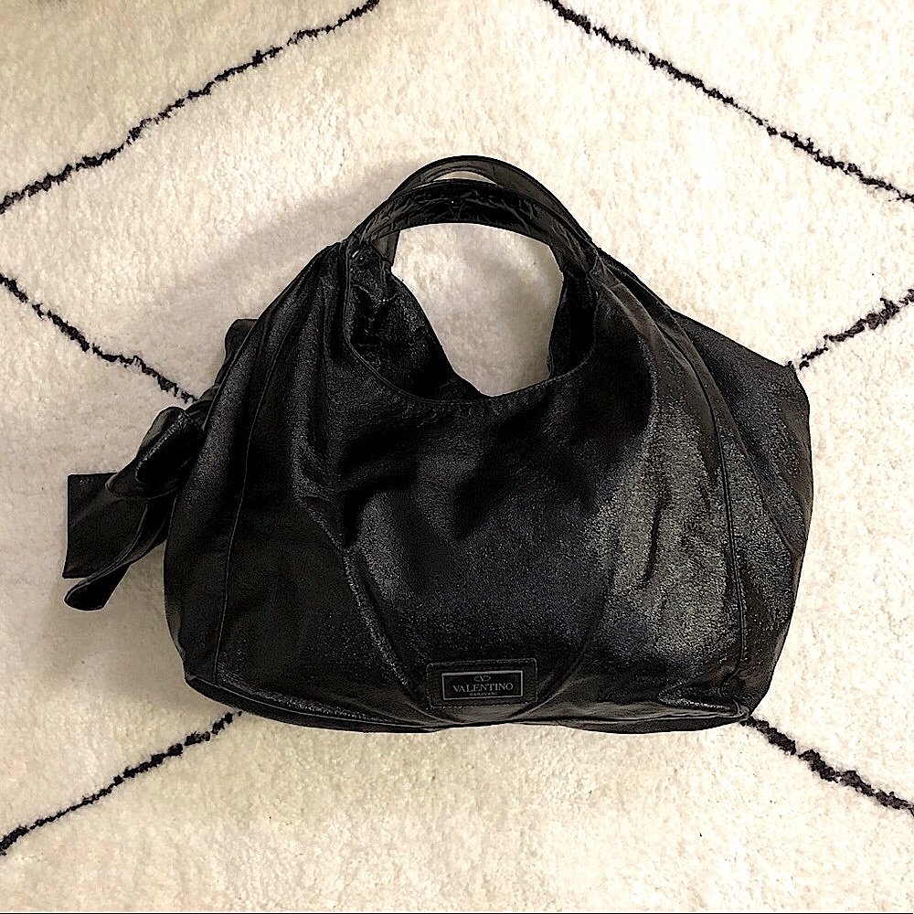 Valentino Large Leather “Nuage” Bow Bag